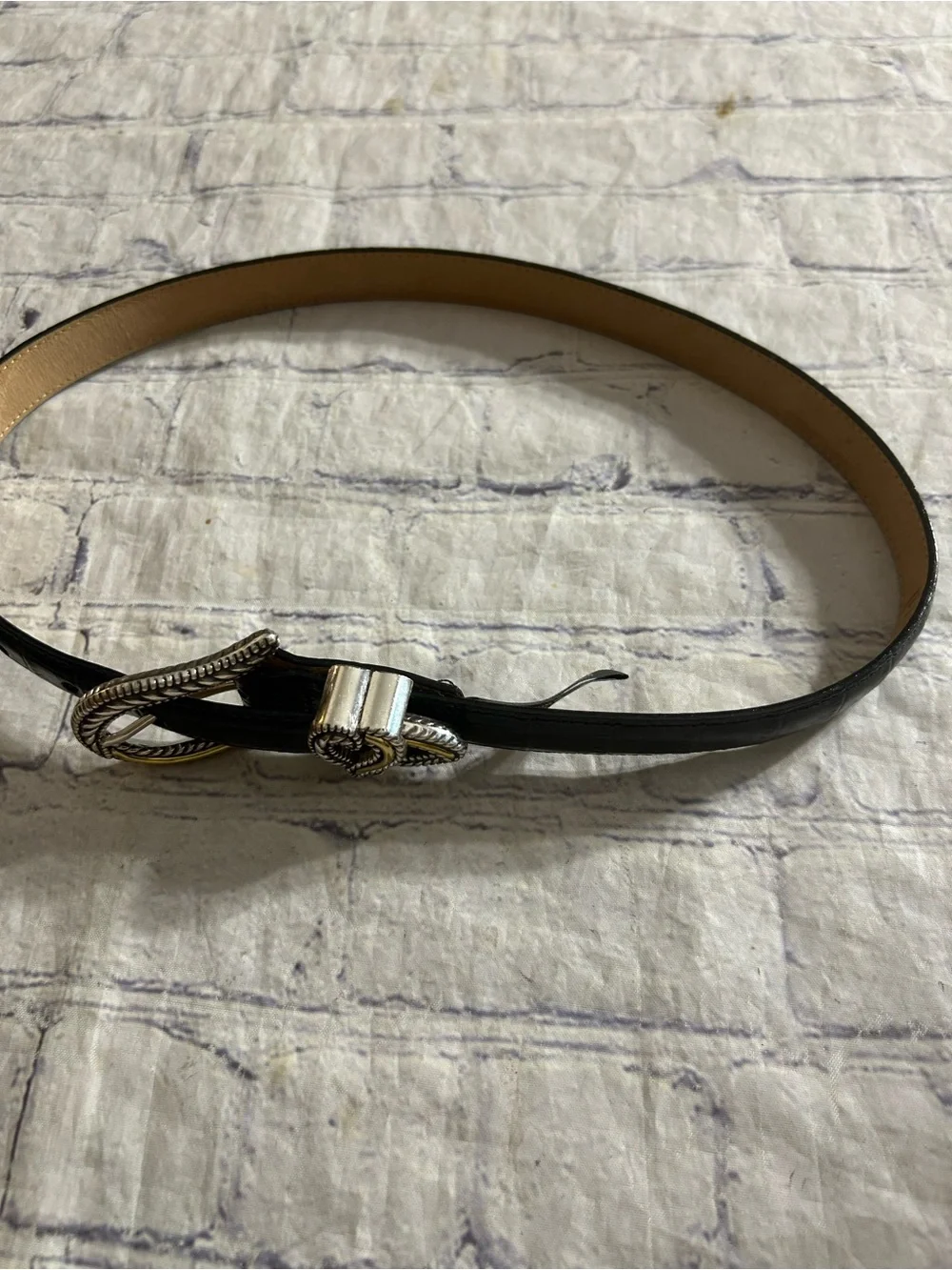 BRIGHTON CLASSICS AND REVERSIBLE BLACK & BROWN CROC EMBELLISHED BUCKLES BELTS S